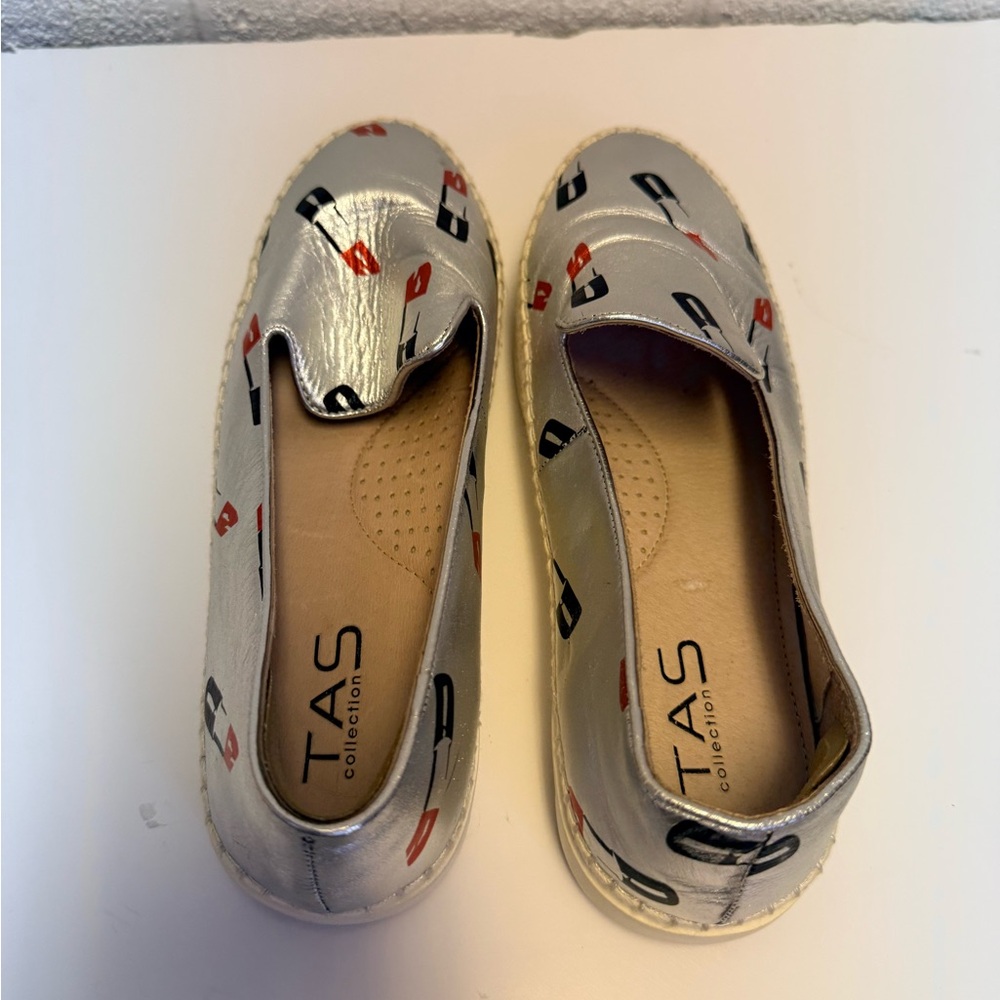 Silver Espadrille Slip-On Sneakers LipStick Metallic - Picture 5 of 11